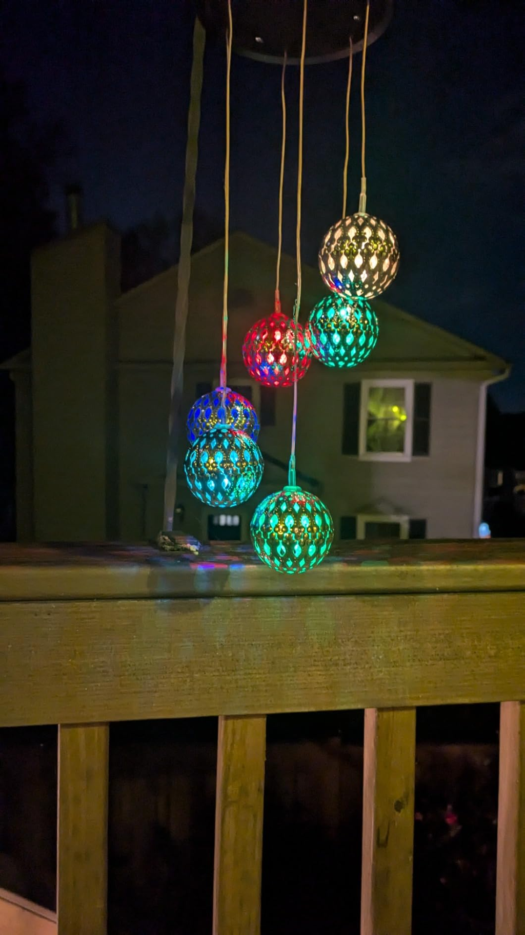 🌞Solar Metal Orb Wind Chime Mobile - Rainbow Color Changing LED Lights